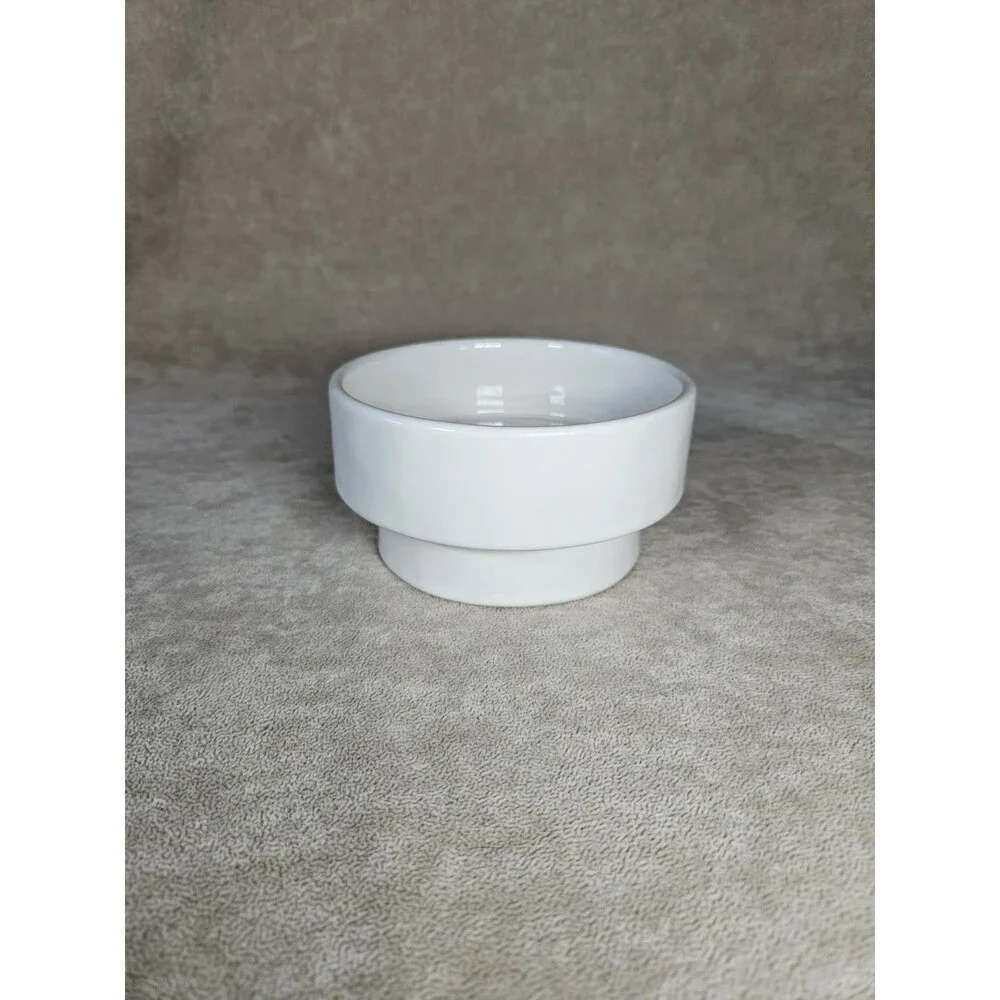 Rae Dunn MEOW White Ceramic Raised Cat Bowl Dish, Single Bowl, Raised Bowl